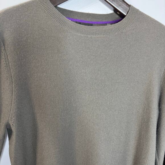 ATM Mercerized Wool Cashmere Sweater Men Elbow Patch Grey Preppy Sz M - Picture 8 of 12
